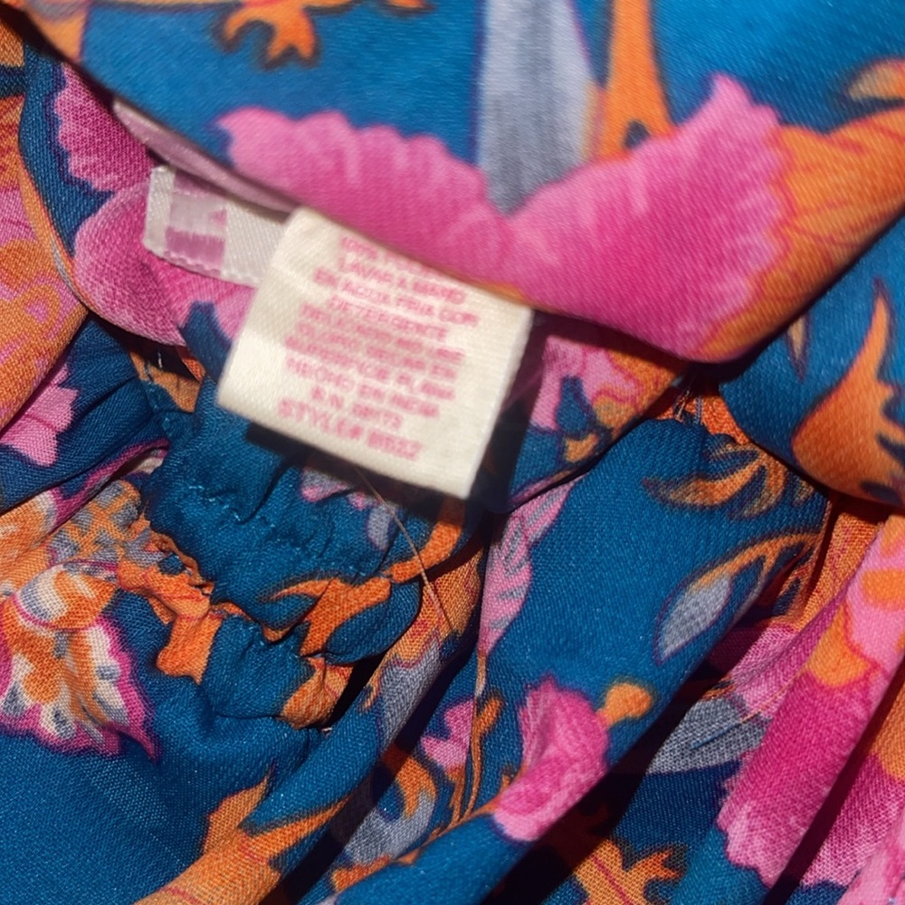 NWT Boemo Anthropologie Tiered Maxi Dress Floral Tassel Tie Long Sleeve - Picture 14 of 14